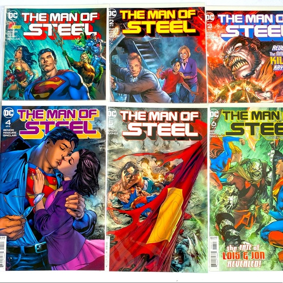 Comic books for sale - THE MAN OF STEEL ISSUES 1-6 + SUPERGIRL 25 ANNUAL ISSUE - Picture 1 of 2